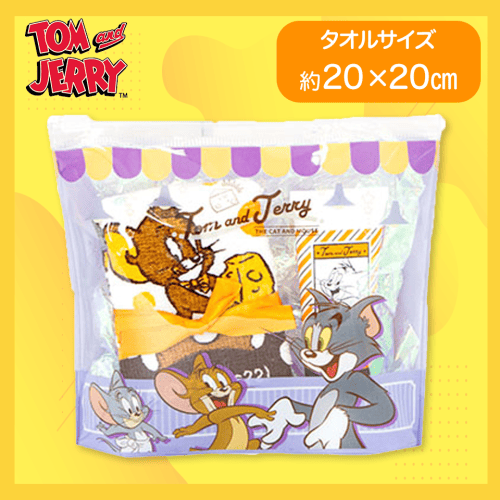 【パープル】トムとジェリー ハンドクリーム&タオルセット 