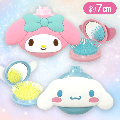 【マイメロ&シナモロール】【2種1セット】サンリオキャラクターズ　ミラー付きブラシ