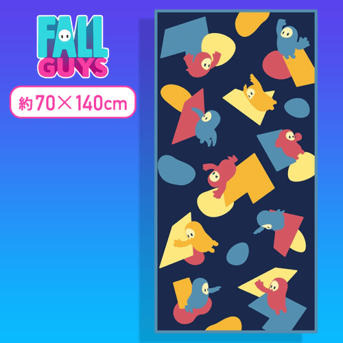 【単品配送不可】【ネイビー】Fall Guys　プレミアムバスタオル