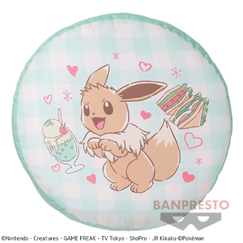 【イーブイ】ポケットモンスター リバーシブルクッション「Cafe Art」〜ピカチュウ・イーブイ〜
