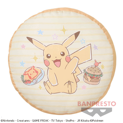 【ピカチュウ】ポケットモンスター リバーシブルクッション「Cafe Art」〜ピカチュウ・イーブイ〜