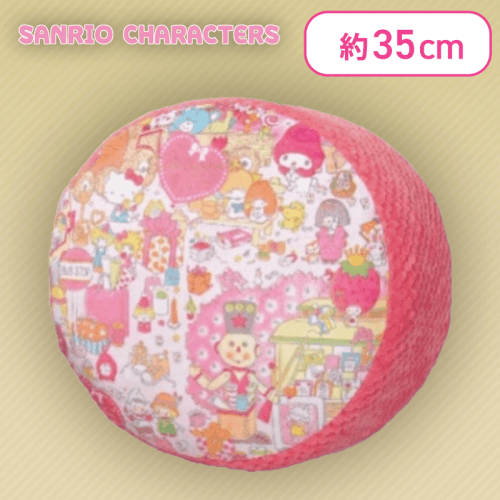 【レッド】 サンリオキャラクターズ ラッピング柄ぽこぽこサンドクッション