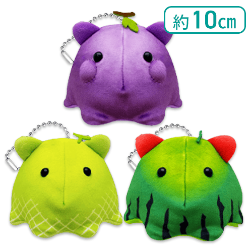 【メロン＆ぶどう＆スイカ】もちっとめんだこフルーツマスコット