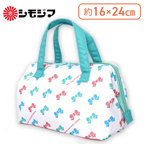 【スカイブルー】シモジマがまぐちランチトートバッグ