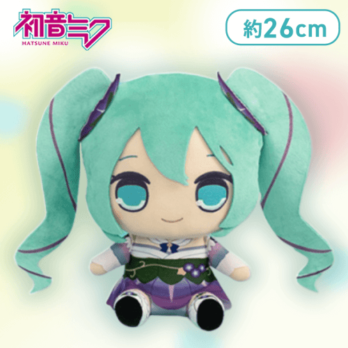 【朝顔衣装（紫）】初音ミク きゅるまるBIGぬいぐるみ3