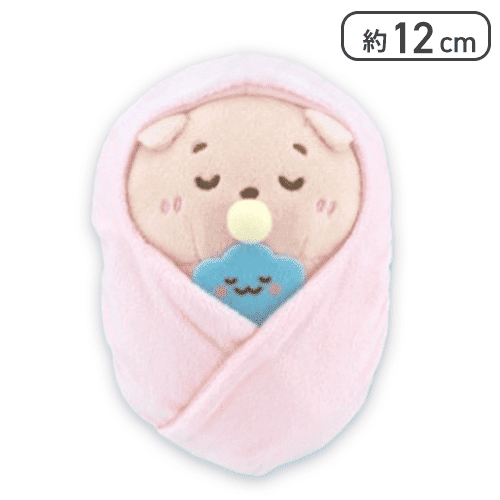 【らっこいぬ(おくるみ)】しろたん＆らっこいぬ ばぶばぶベビーぬいぐるみ