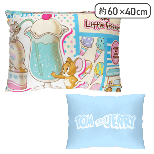 【ブルー】トム＆ジェリー　もちもち60SQクッション〜SweetsVer〜