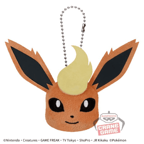 【ブースター】ポケットモンスター ボールチェーン付きフェイスぬいぐるみ「イーブイフレンズ」vol.1