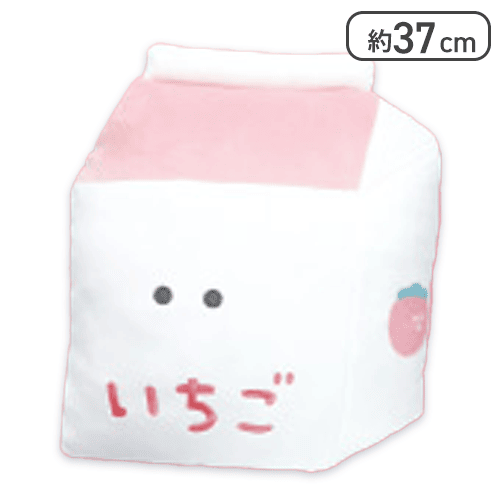【いちごぎゅうにゅう】つぶらな瞳のいちごフェア もちふわおっきめぬいぐるみ
