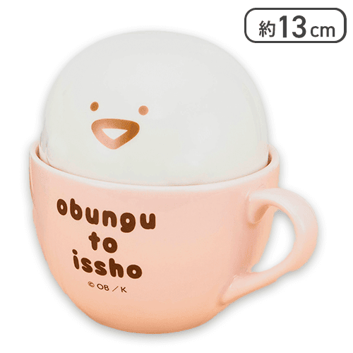 【ピンク】お文具といっしょ ラテアート風ふた付きマグカップ