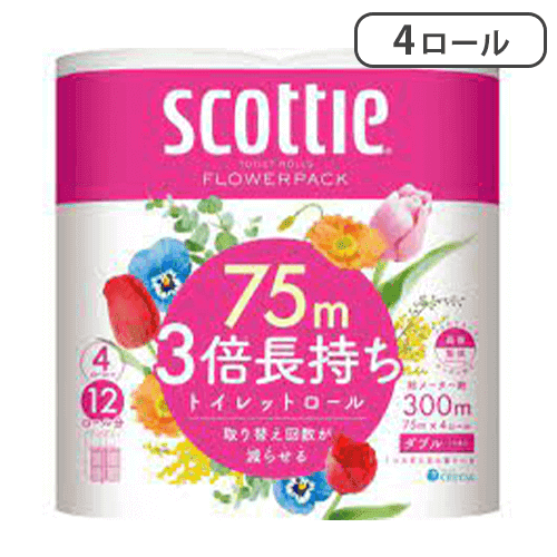 【ダブル】スコッティフラワーパック 3倍長持ち4ロール