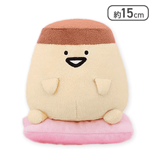 【プリンさん】お文具といっしょ クッションにおすわりぬいぐるみ