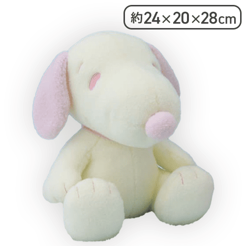 【ピンク×イエロー】SNOOPY Lぬいぐるみ パステルカラー