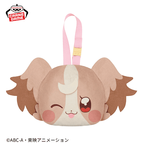 【こむぎ(ウインク)】わんだふるぷりきゅあ！ ストラップ付き顔型ぬいぐるみポーチ