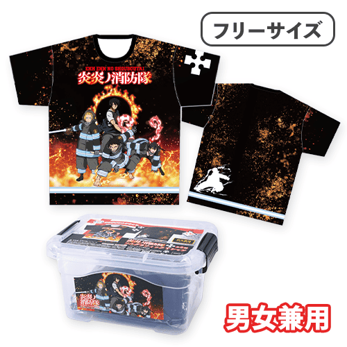 【ブラック】コンコレ 炎炎ノ消防隊フルグラフィックTシャツ