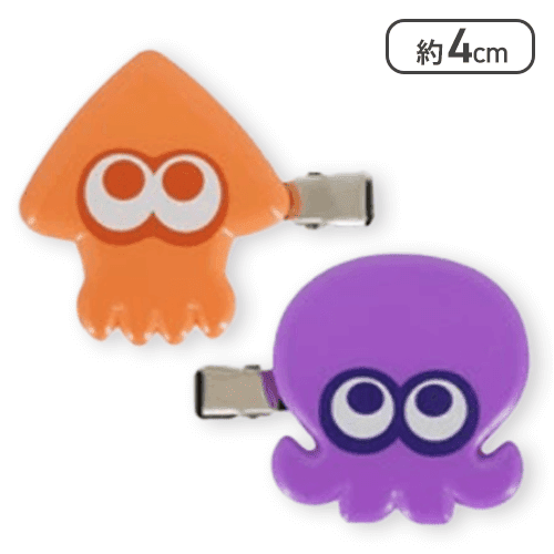 【単品配送不可】【オレンジ×パープル】スプラトゥーン3ヘアクリップ