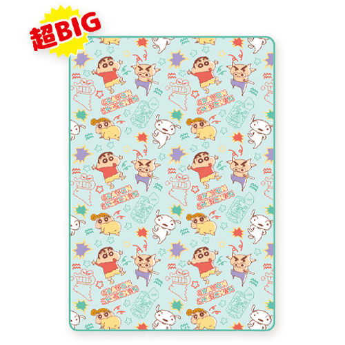 【グリーン】クレヨンしんちゃん フランネルボアブランケットVer.3