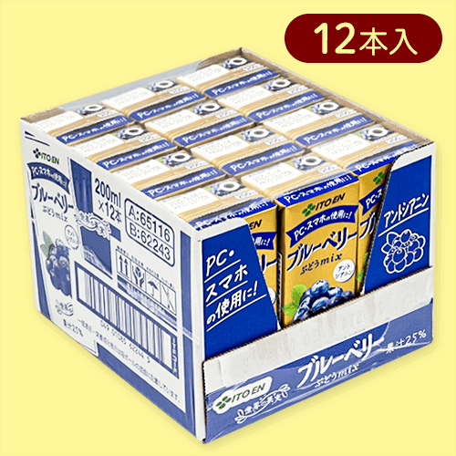 【12本入】紙　ブルーベリー200ml※賞味期限:2025/06/09