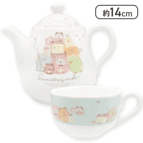 【ブルー】すみっコぐらし おうちでくまカフェ ティーポット＆カップセット