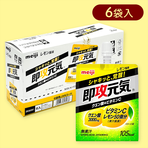 【6袋入】即攻元気ゼリー クエン酸＆ビタミンC レモン風味※賞味期限:2025/10/31
