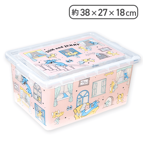【ピンク】トムとジェリー　クリアコンテナBOX