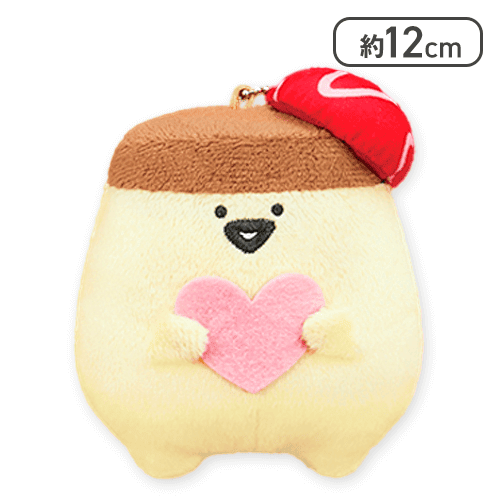 【プリンさん】お文具といっしょ ボールチェーン付きハートショコラぬいぐるみ