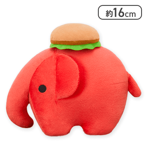【レッド(ハンバーガー)】ドムドムハンバーガー ハンバーガーとポテトが乗ったどむぞうくんぬいぐるみ