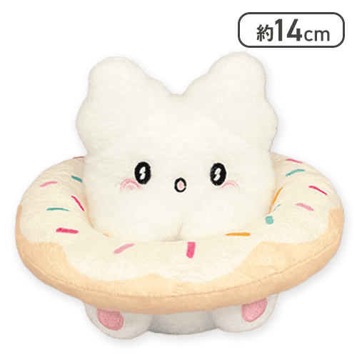 【しろ】はなまるおばけ ドーナツぬいぐるみ