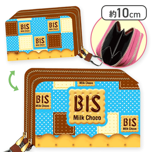 【BIS(ブルー)】チロルチョコ Wファスナーコインケース