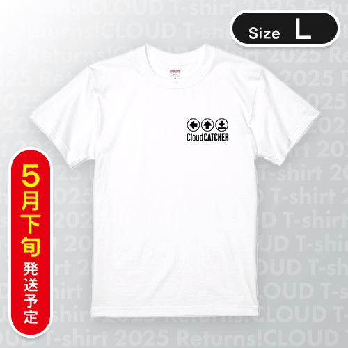 【ホワイト/L】PlayButtonTシャツ　※5月下旬発送