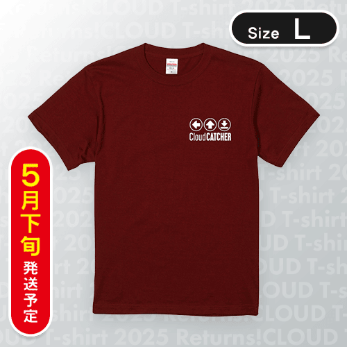 【バーガンディ/L】PlayButtonTシャツ/バーガンディ/L　※5月下旬発送