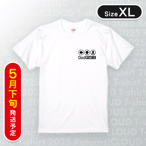 【ホワイト/XL】PlayButtonTシャツ　※5月下旬発送