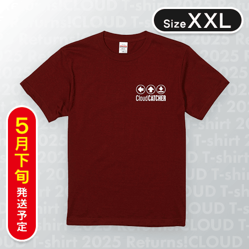 【バーガンディ/XXL】PlayButtonTシャツ/バーガンディ/XXL　※5月下旬発送