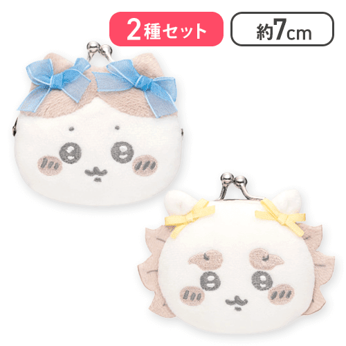 【ハチワレ＆シーサー】ちいかわ ミニがまぐち～リボン～
