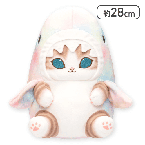 【1人1個まで】【パステルマーブル】mofusandパステルサメにゃんBIGぬいぐるみ