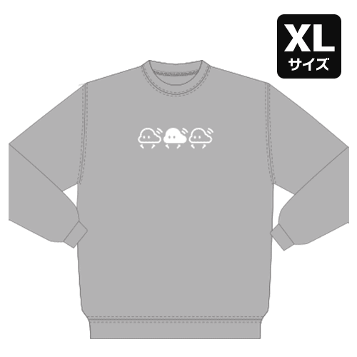 【XL/グレー】3icon トレーナー