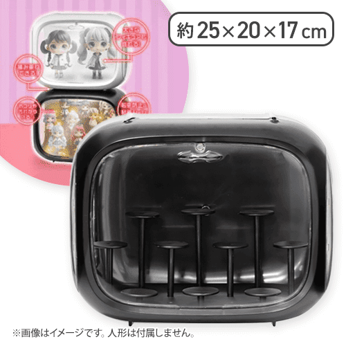 【ブラック】フィギュアディスプレイケース LEDライト付き 2
