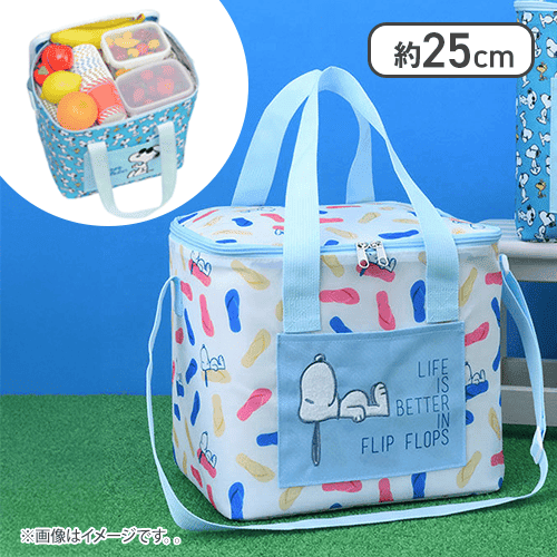 【ホワイト】SNOOPY?　プラチナムザッカアップリケクーラーバッグ