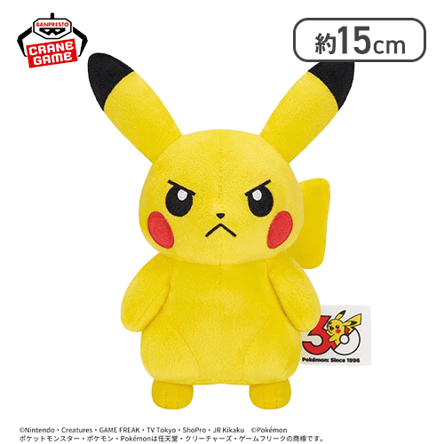 【怒り顔】ポケットモンスター いろんなおかおぬいぐるみ〜ピカチュウ〜30th Anniversary