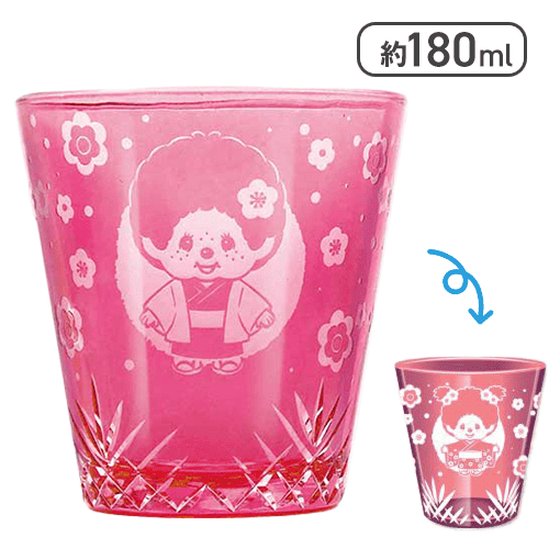 【おめかし着物柄】モンチッチ キリコグラス