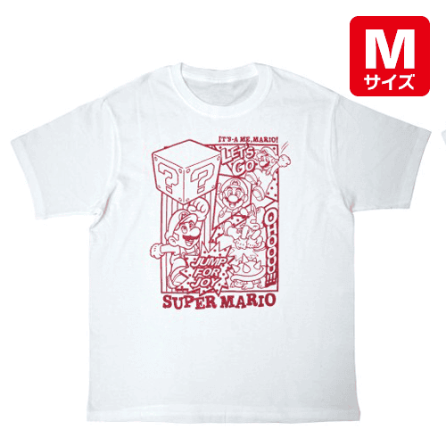 【マリオ白】スーパーマリオTシャツ柄　コミック柄シリーズ