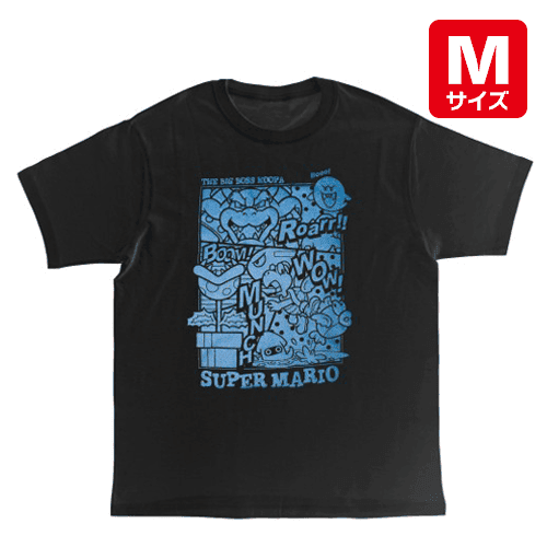 【クッパ黒】スーパーマリオTシャツ柄　コミック柄シリーズ