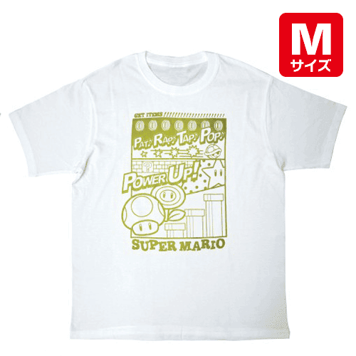 【アイテム白】スーパーマリオTシャツ柄　コミック柄シリーズ