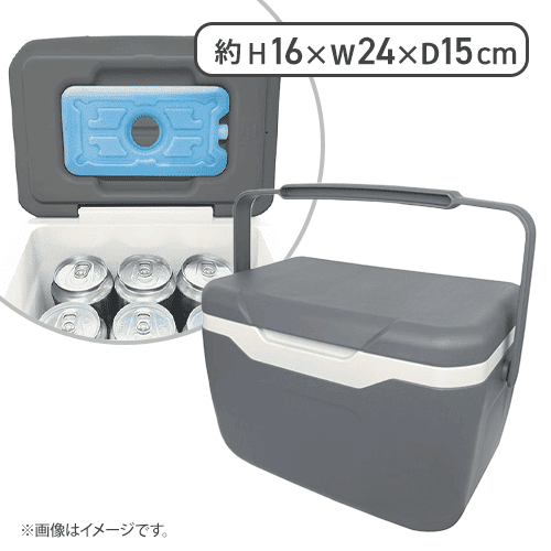 【チャコールグレー】保冷剤付きクーラーボックス4.8L GR-CB48シリーズ 