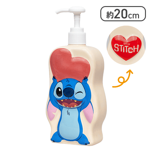 【ピンク】ディズニー スティッチ ハートといっしょ ソープディスペンサー