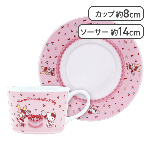 【レッド】Mezzo Piano×Hello Kitty カップ＆ソーサー
