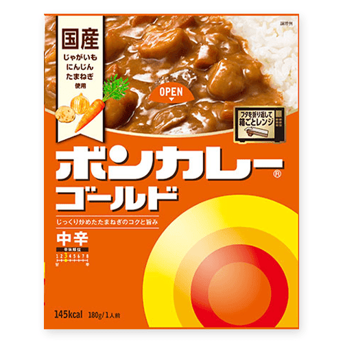 【単品配送不可】ボンカレーゴールド(中辛)※賞味期限:2027/10/31<50CPキャッチャー>