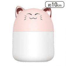 【ネコ（ピンク）】アニマルUSB充電式超音波ミニ加湿器