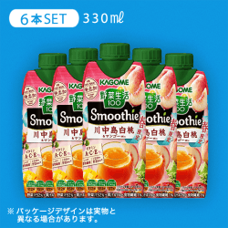 【ドリンク】カゴメ スムージー川中島白桃&マンゴー 330ml 6本セット