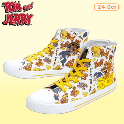 【WHITE 24cm】トムとジェリー ハイカットスニーカー